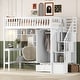 preview thumbnail 2 of 37, Twin Size Loft Bed with Storage Stairs, Desk and Wardrobe， Combination Wood Children's Bed Frame with Bookshelf, Drawers