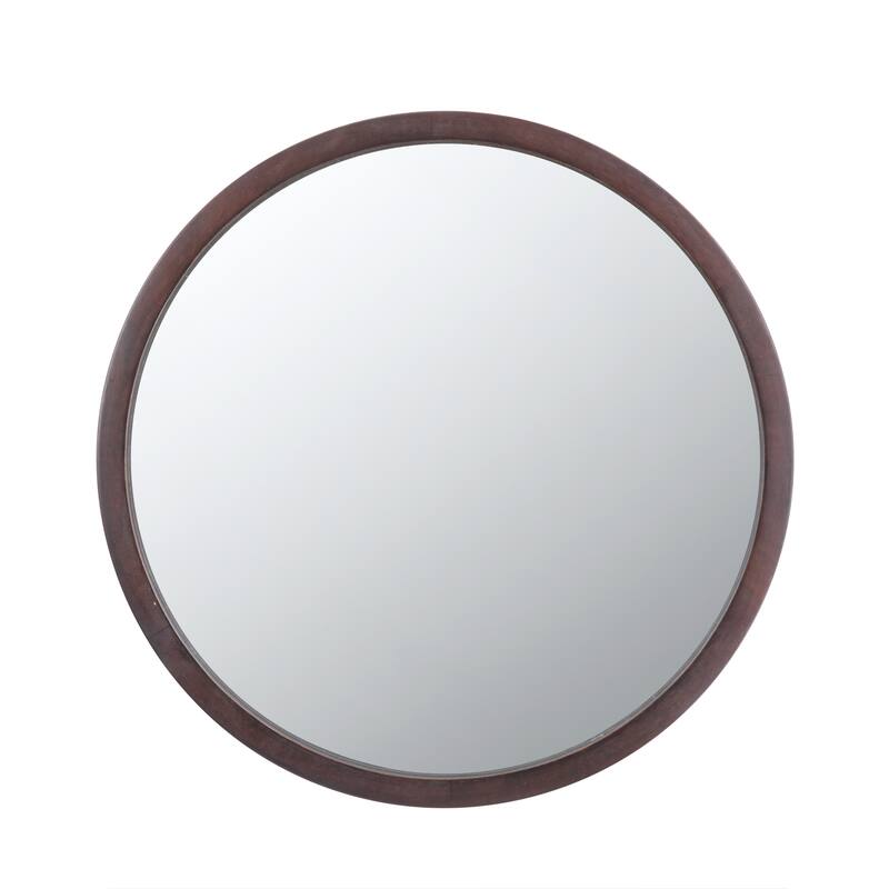 20" x 20" Circle Wall Mirror with Wooden Frame