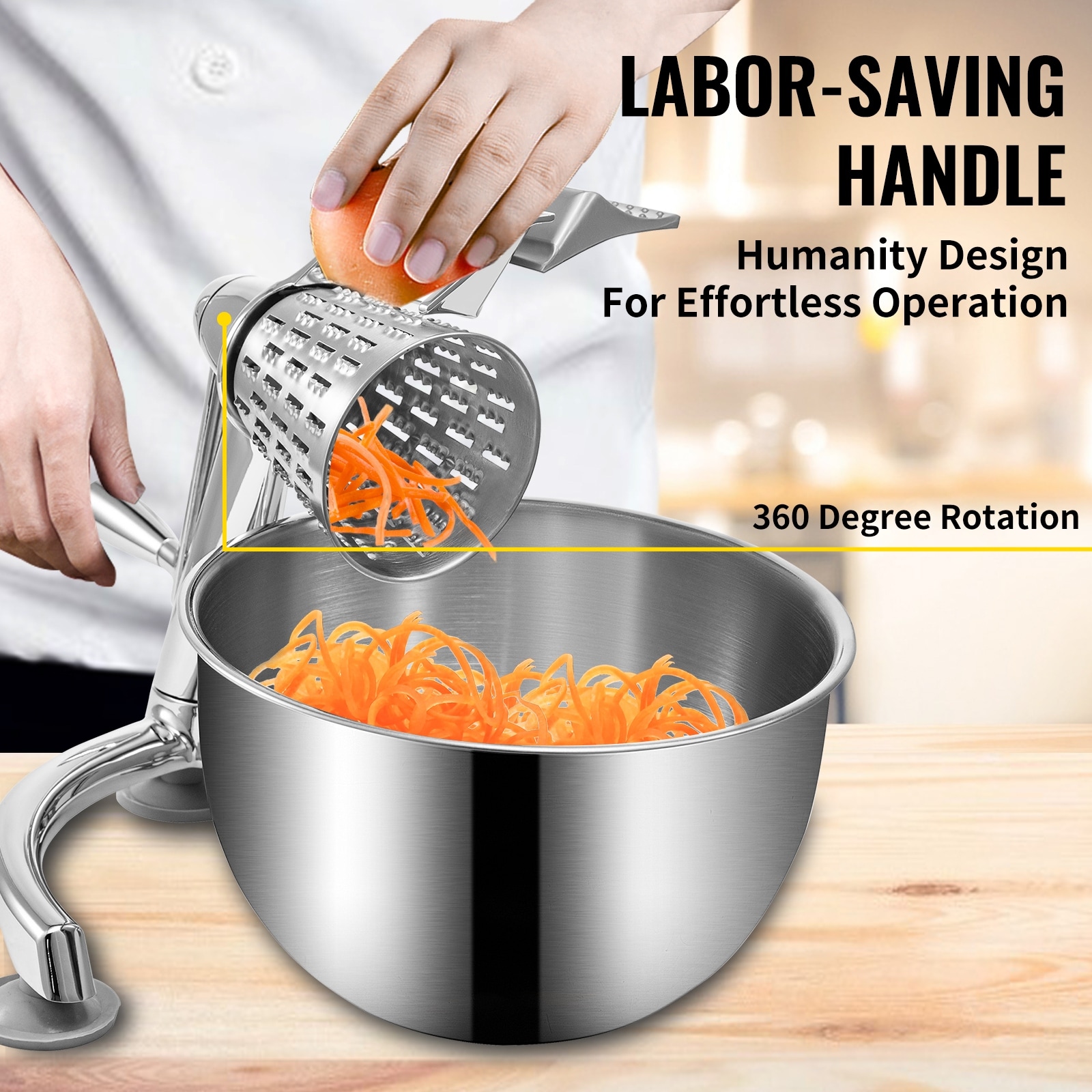 Classic Rotary Cheese Grater,Cheese Grater with Handle,Cheese Shredder,Hand  Crank Grater for Kitchen Gift