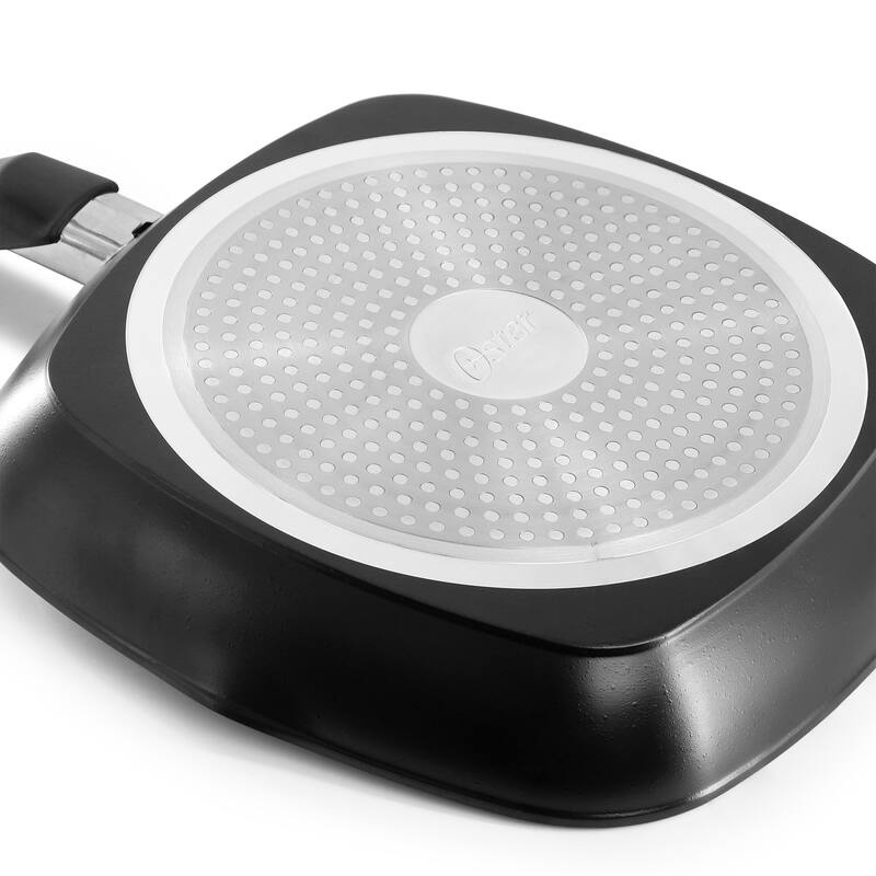 Oster Connelly 10 Inch Nonstick Aluminum Grill Pan in Black