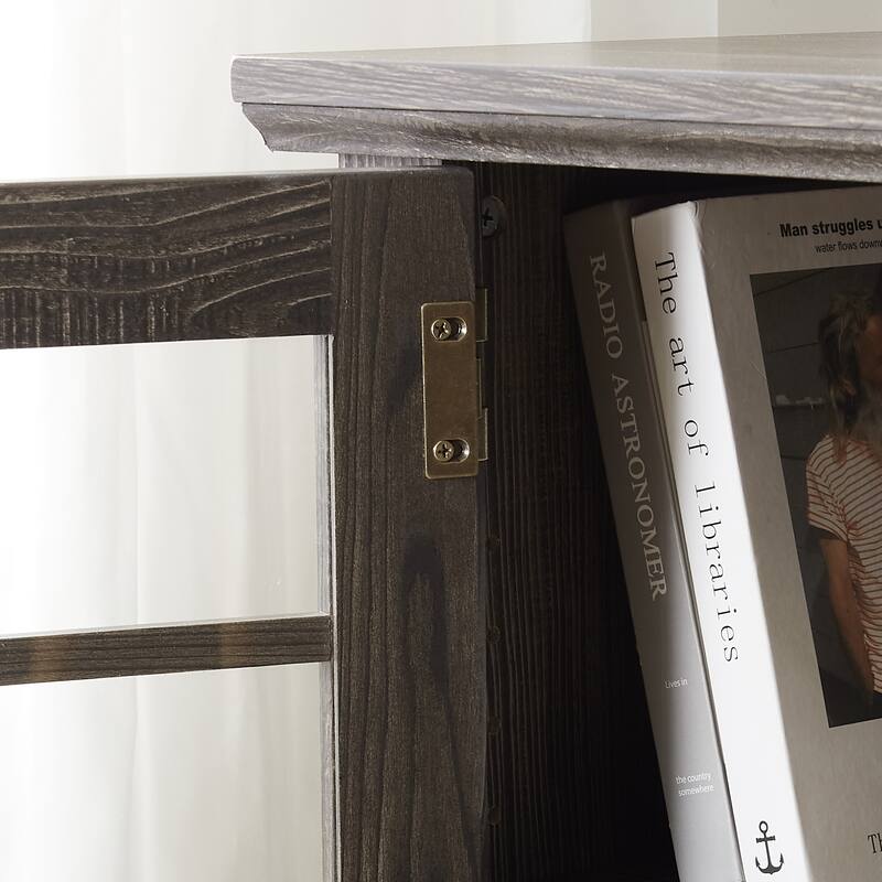 Fireplace TV Stand with 23" Electric Fireplace, Faux Stacked Stone Surround Media Cabinet TV Console for TVs up to 75"