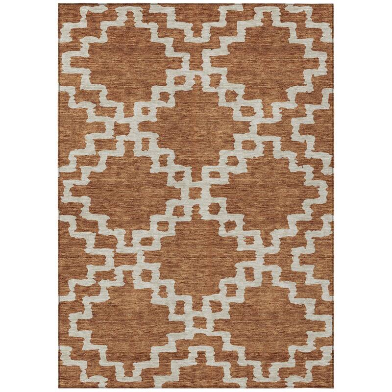 HomeRoots Geometric Transitional Rectangle Outdoor Rug