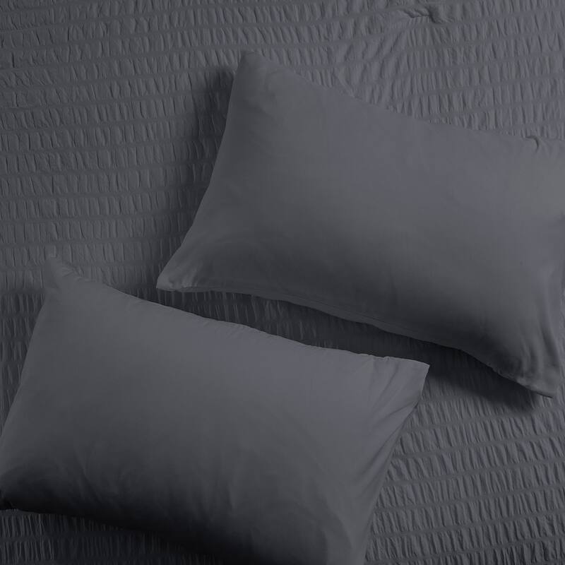 7-piece Seersucker Bedding Set, Comfortable and Durable Bed in a Bag