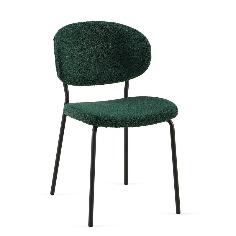 Boucle Fabric Dining Chairs Set of 4, Mid-Century Modern Dining Chairs, Kitchen Dining Room Chairs