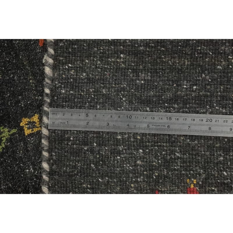 Hand Knotted Oriental 100% Wool Carpet Tribal Animal Pictorial Greys & Charcoal Gabbeh Area Rug - 10' 0'' X 6' 5''