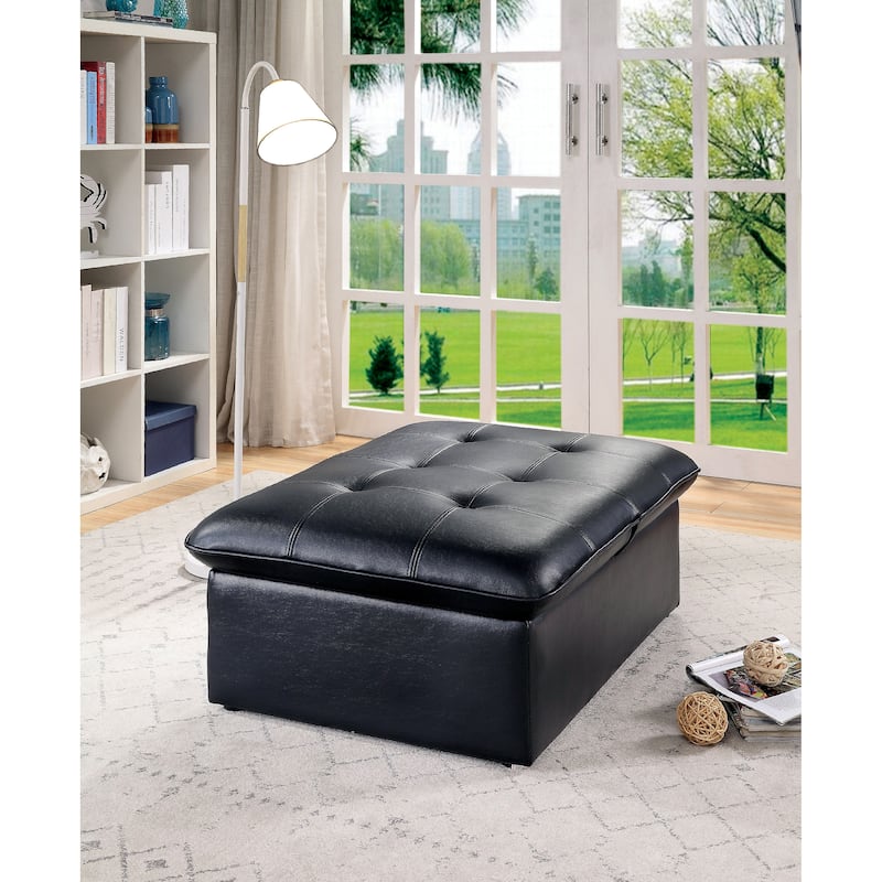 Kathleen Contemporary Faux Leather Tufted Adjustable Accent Chair by Porch & Den