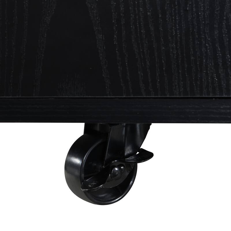 Multi-Functional Lift-Top Coffee Table with Hidden Storage and Stools,Table with 4 Stools and Casters