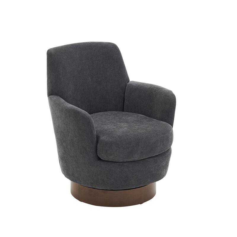 Modern Swivel Barrel Chair with Gold Stainless Steel Base