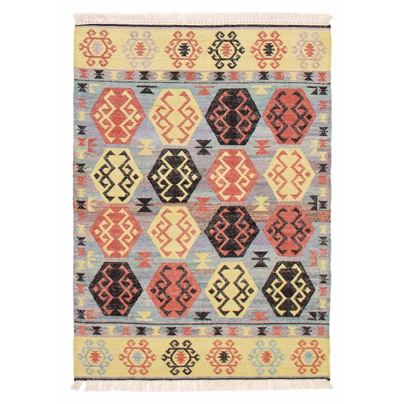 Ankara FW Blue Kilim 5'4" x 7'6" - 5'4 x 7'6 - Light Blue - 5'4 x 7'6