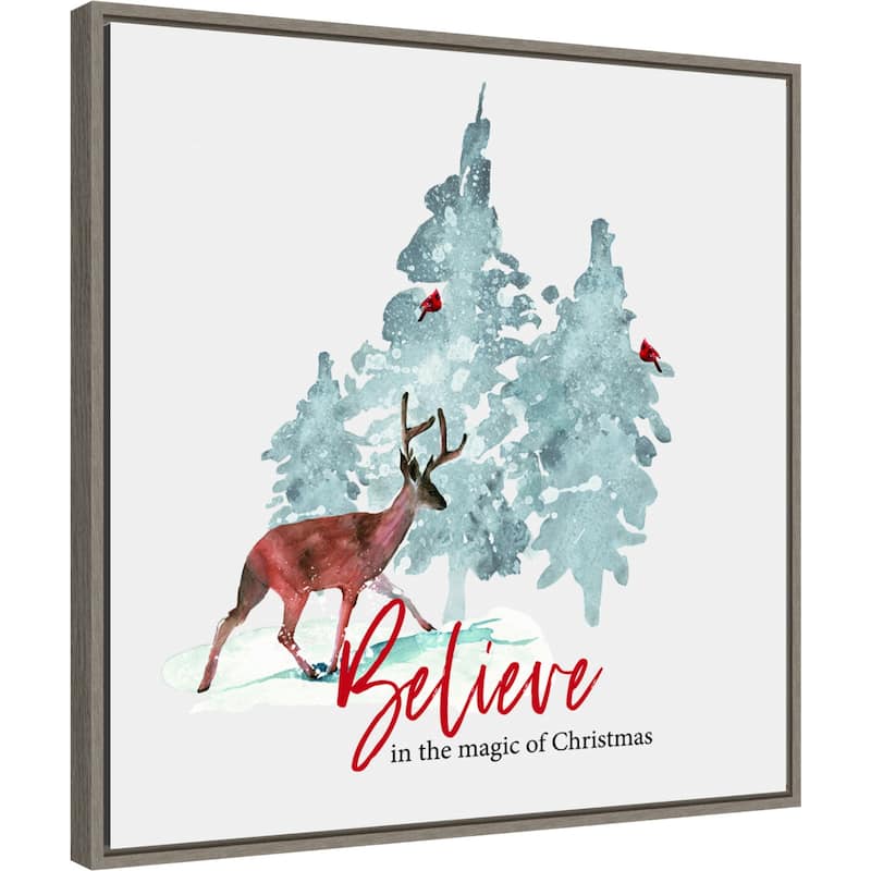 Believe in Christmas by Amanti Art Portfolio Framed Canvas Wall Art