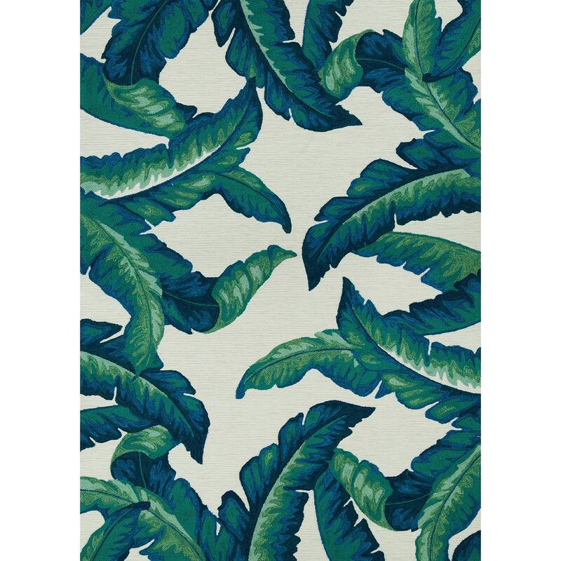 Handmade Miami Wispy Palm Indoor/ Outdoor Area Rug - 7'10" Round - Green