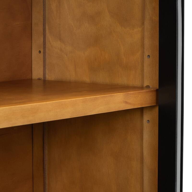 Buffet Cabinet with Glass Doors, Arched Cabinet with Adjustable Shelves, Kitchen Storage Cabinet with Rebound Device