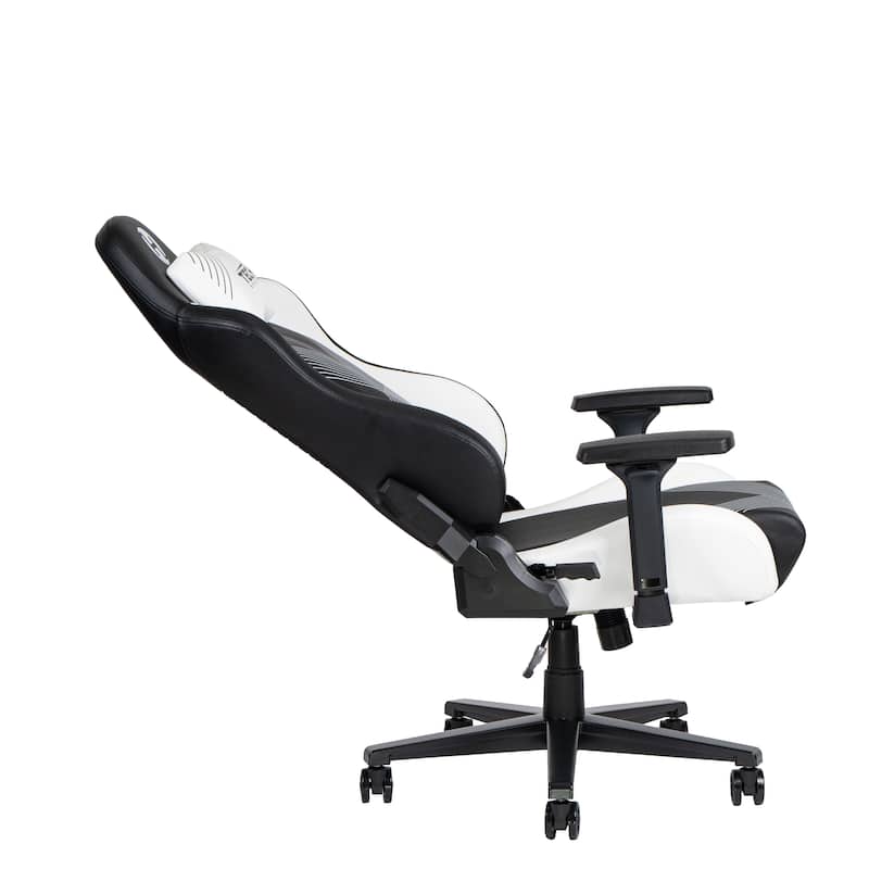 150°Reclining Mechanism Comfort Edge White Gaming Chair,Heavy Duty Steel Base