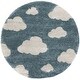 preview thumbnail 19 of 17, Kids Collection - Blue/Cream Clouds Area Rug
