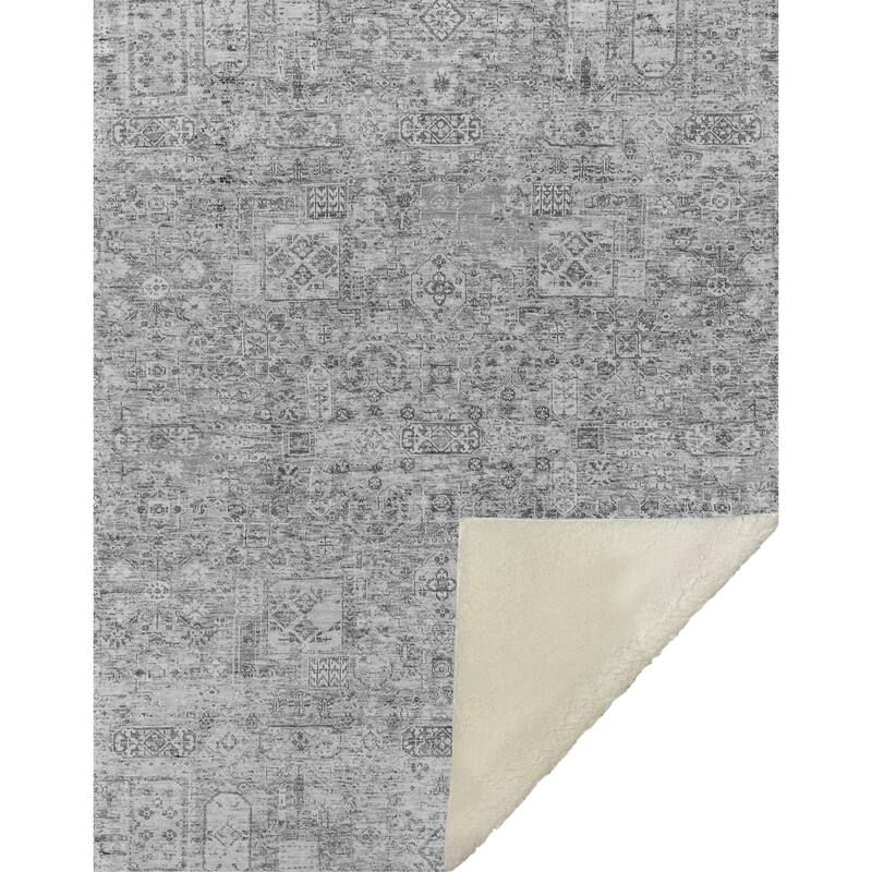 Premium Machine Washable Traditional Moroccan Sherpa Throw Blanket