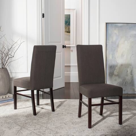 SAFAVIEH Dining Parsons Charcoal Cotton Dining Chairs (Pack of 2) - 18.5" x 23.8" x 39.4"
