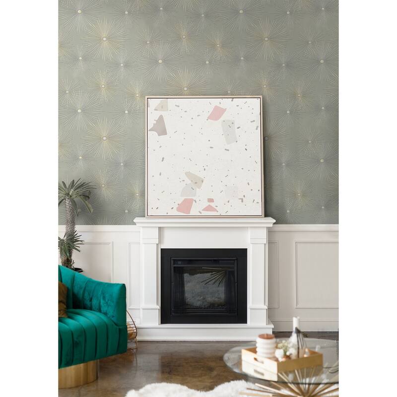 Seabrook Designs Starburst Geo Prepasted Wallpaper