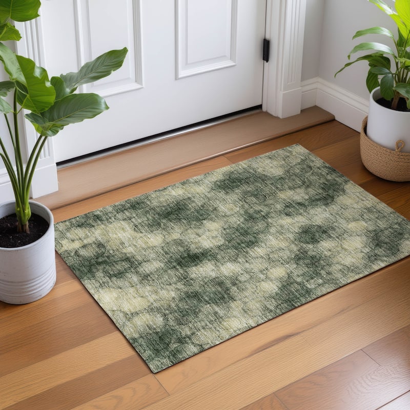Machine Washable Indoor/ Outdoor Modern Aby Chantille Rug