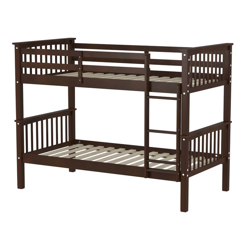 Walker Edison Como Solid Wood Mission Twin Convertible Bunk Bed