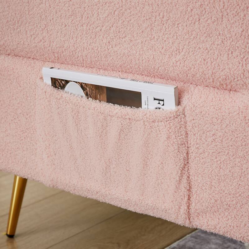 Convertible Sofa Loveseat Sleeper Sofa Couch with Reclining Backrest, Sofa Bed Upholstered Sofa with Pillows