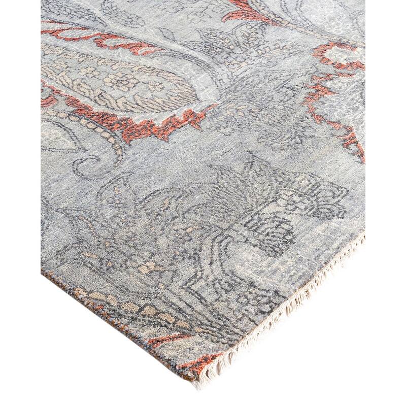 Ikat One-of-a-Kind Handmade Area Rug, Gray - 7' 10" x 9' 10"