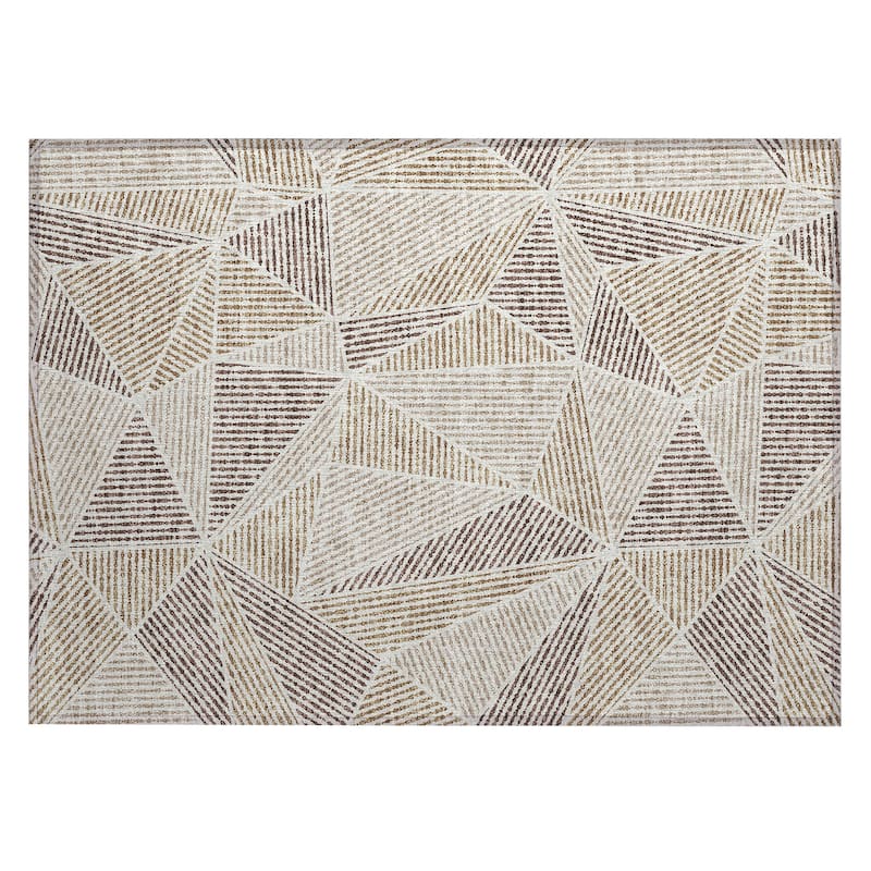 Machine Washable Indoor/ Outdoor Chantille Geometric Mosaic Rug