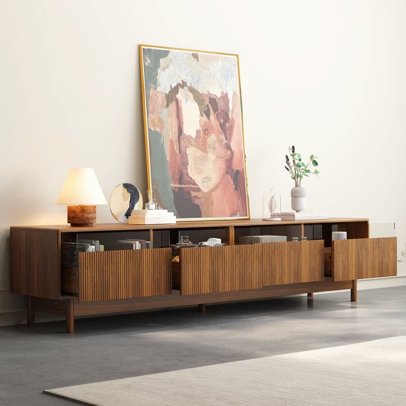 Farmhouse 78" TV Stand for TVs Up to 85", TV Console Table Entertainment Center with Drawers