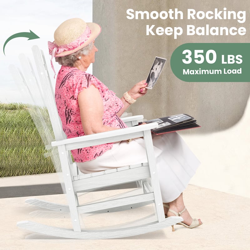 Modern High-Back Rocking Adirondack Chair All Weather