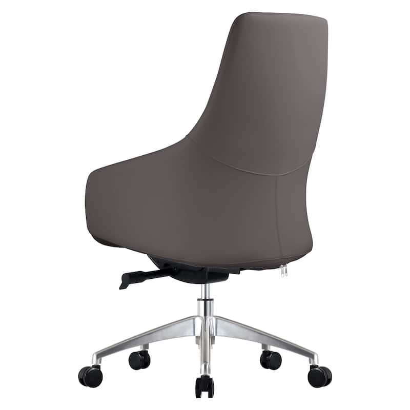 LeisureMod Celeste Office Chair in Upholstered Leather and Iron Frame
