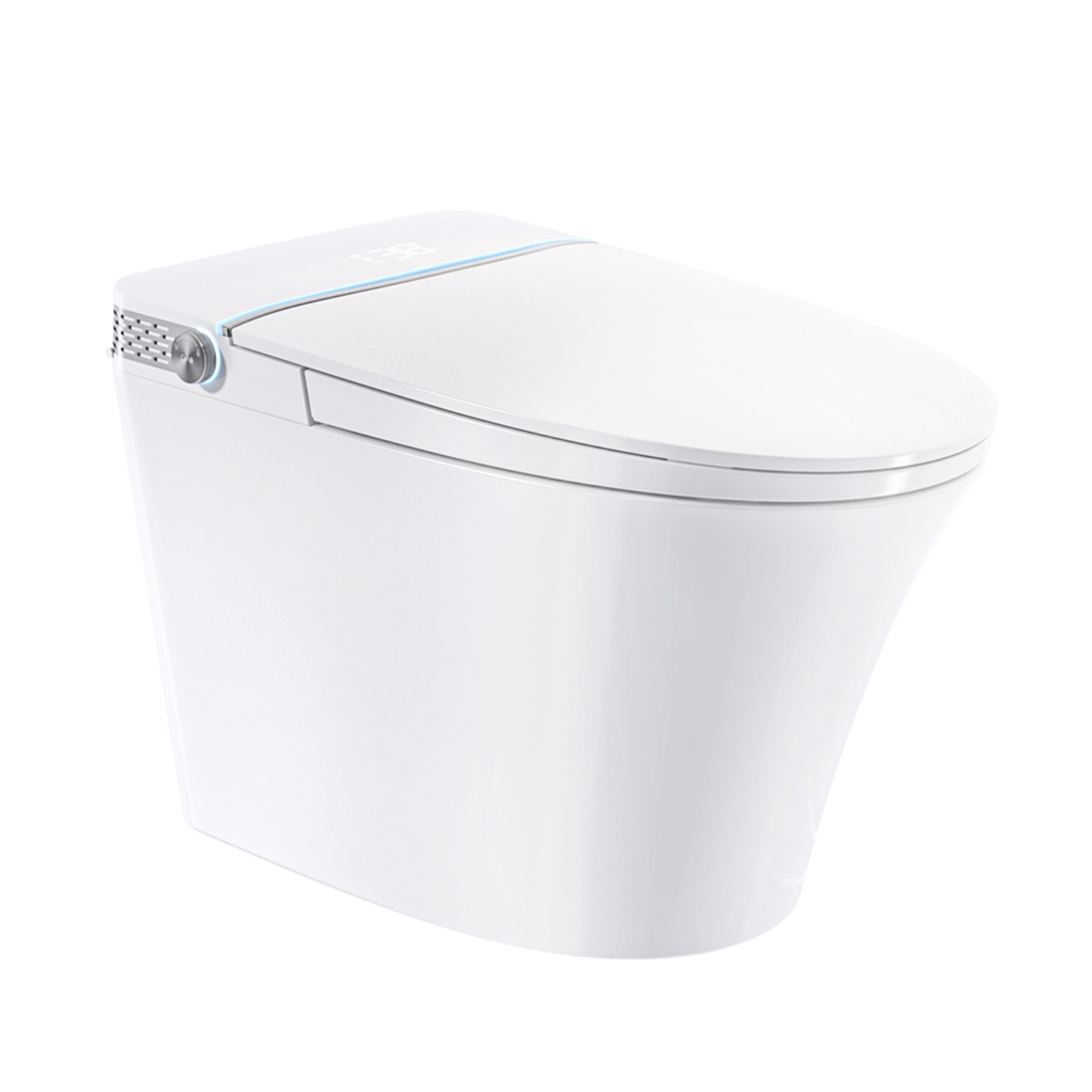 ADA Smart Bidet Toilet 1.27 GPF in White with Built-In Tank, Auto Open/Close, Foam Shield, Heated Seat & Dual Remote Control