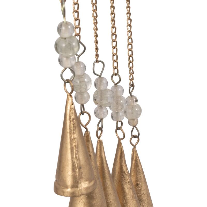 Metal Glass Wind Chime Mosaic Dove Metallic Finish - 36" Silver - 10" x 1" x 36"