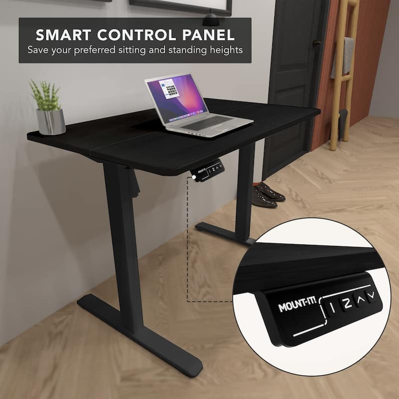 Mount-It! 40"W Electric Rectangular Adjustable Standing Desk, Black (MI-8035)