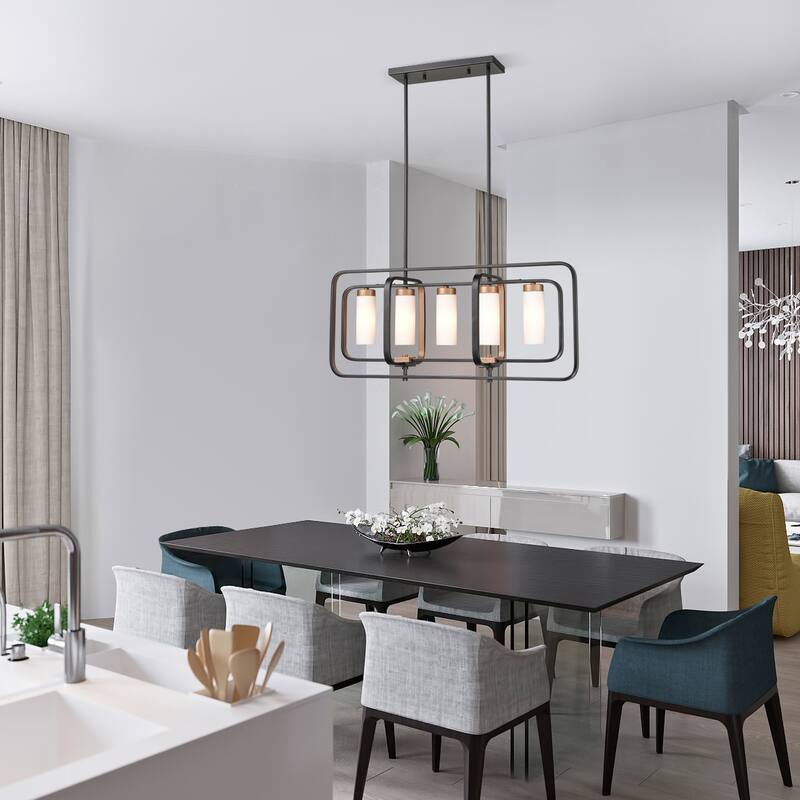 Light Society Rex Chandelier - Black/Gold/Opal