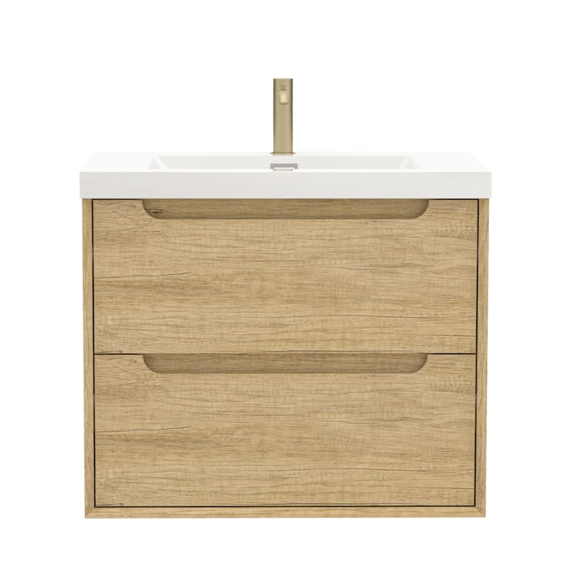 Prismis 24" 30" Wall-Mount Premium Bathroom Vanity with Integrated Sink - 30 in. Vanity