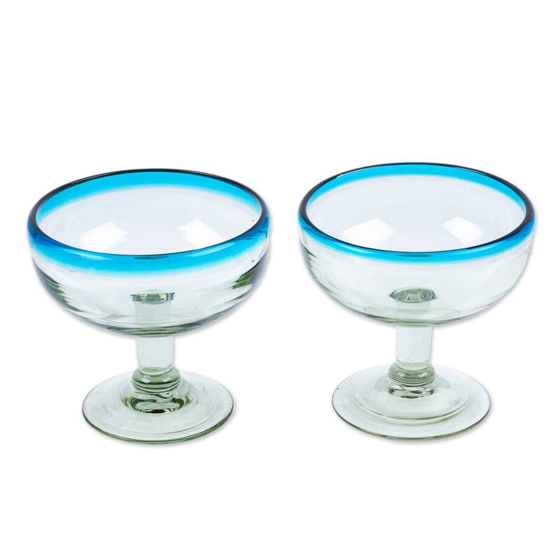 NOVICA Artisan Handblown Recycled Ecofriendly Cocktail Glasses