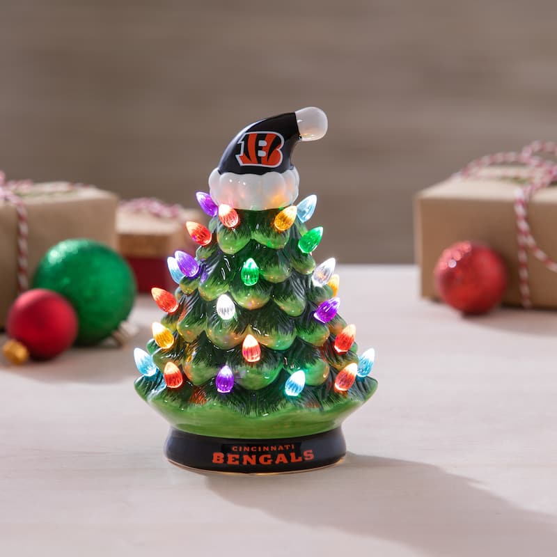 8" LED Ceramic Tabletop Christmas Tree, Cincinnati Bengals