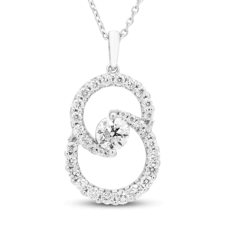 1/2Ct T.W. Circled By Love Diamond Pendant White Gold Women's Necklace
