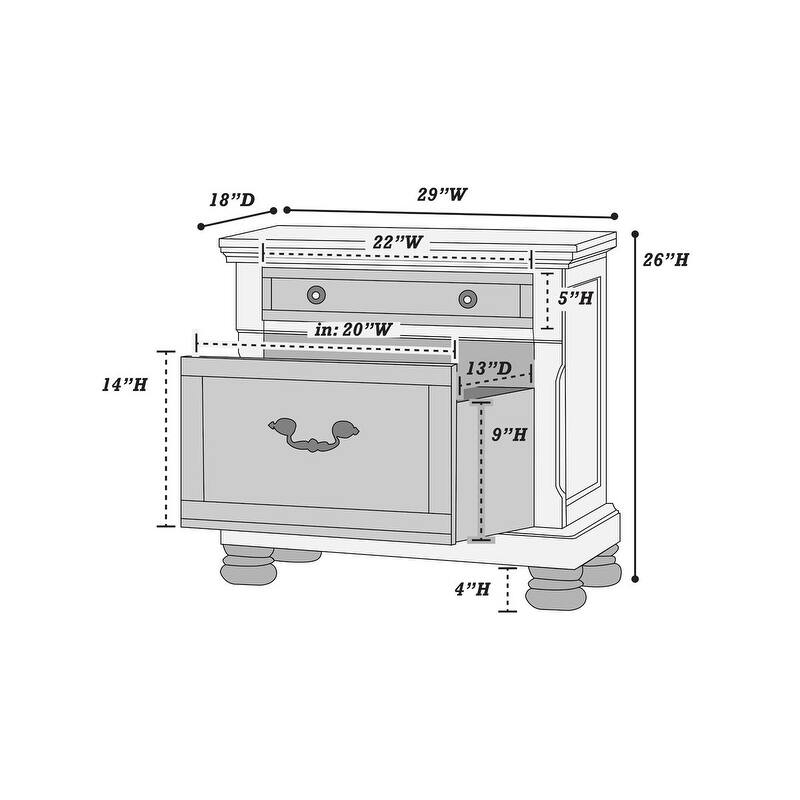 Traditional Formal Look 1pc Nightstand Storage Space Bedside Table Plywood Veneer Bedroom Furniture - Cherry