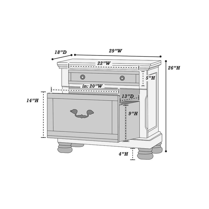 Traditional Wooden Nightstand, Bedside Decorative Table with Storage Drawer, Living Rood Sofa Side Table with Solid Wood Leg