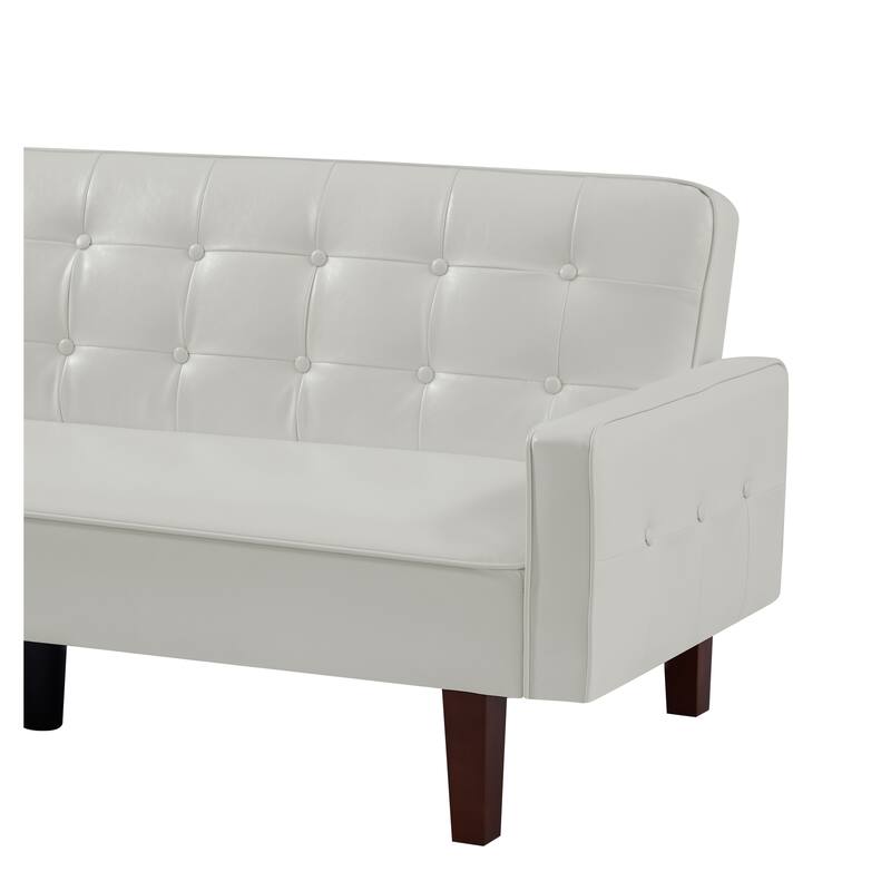 PU Leather Sofa Bed - White
