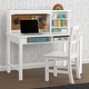 preview thumbnail 8 of 10, Kids' Wood Desk with Hutch and Chair - Includes Cork Bulletin Board, Cubbies and Cutouts for Cords and Wires White