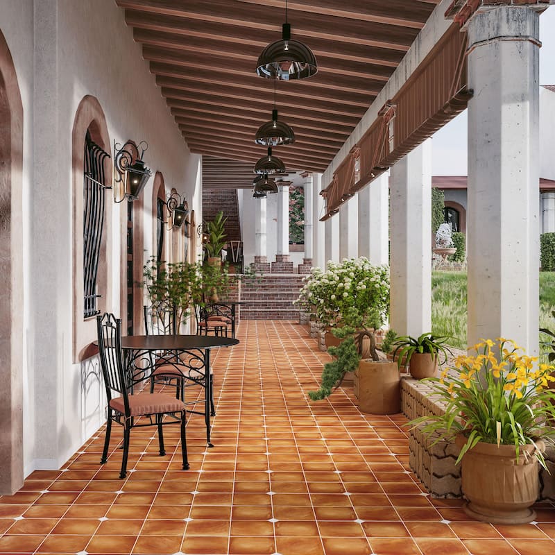 Merola Tile Sentier des Ocres Coin Blue 7-7/8" x 7-7/8" Porcelain Floor and Wall Tile - Case (16 Tiles)