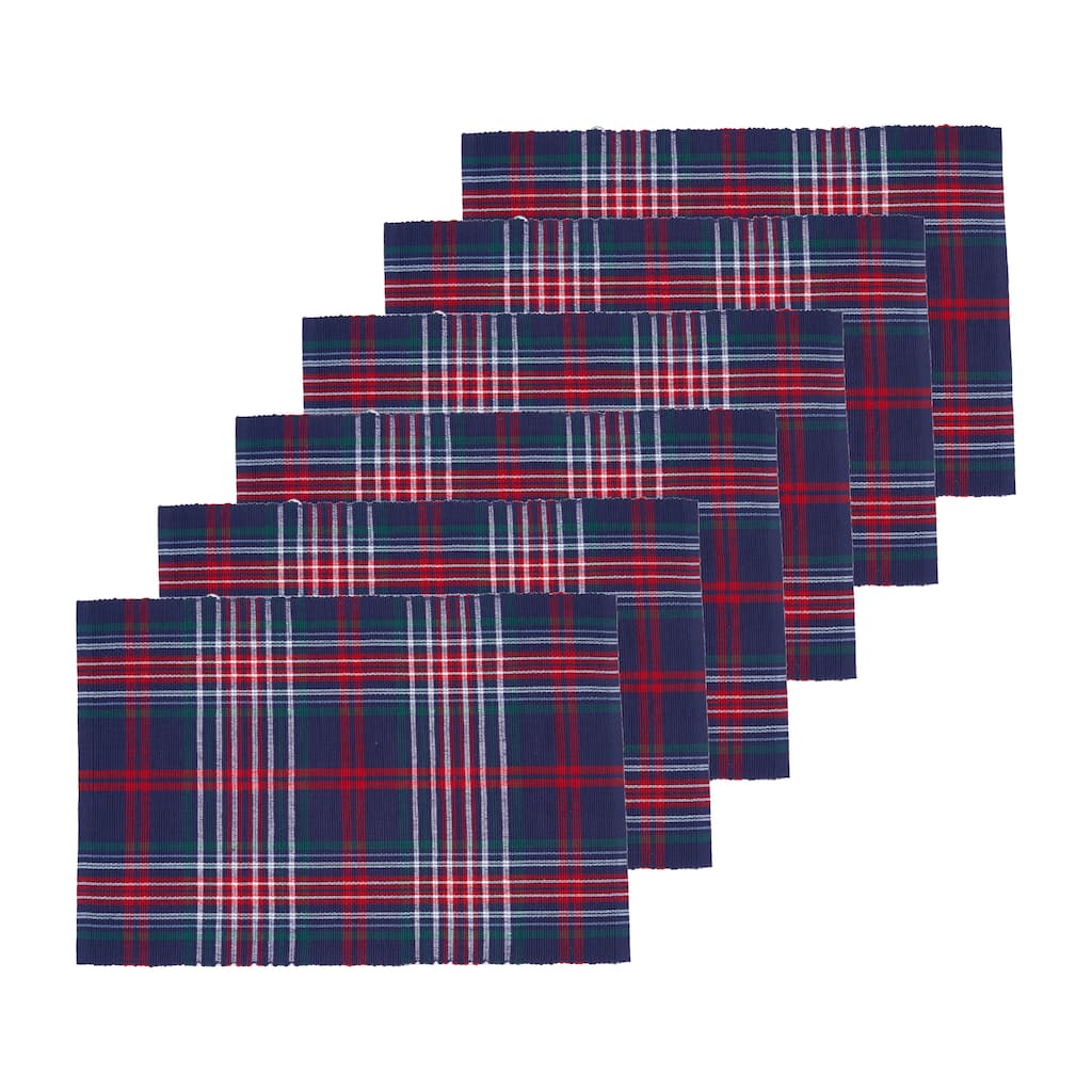 Douglas Plaid Placemats Set of 6, 13" x 19"