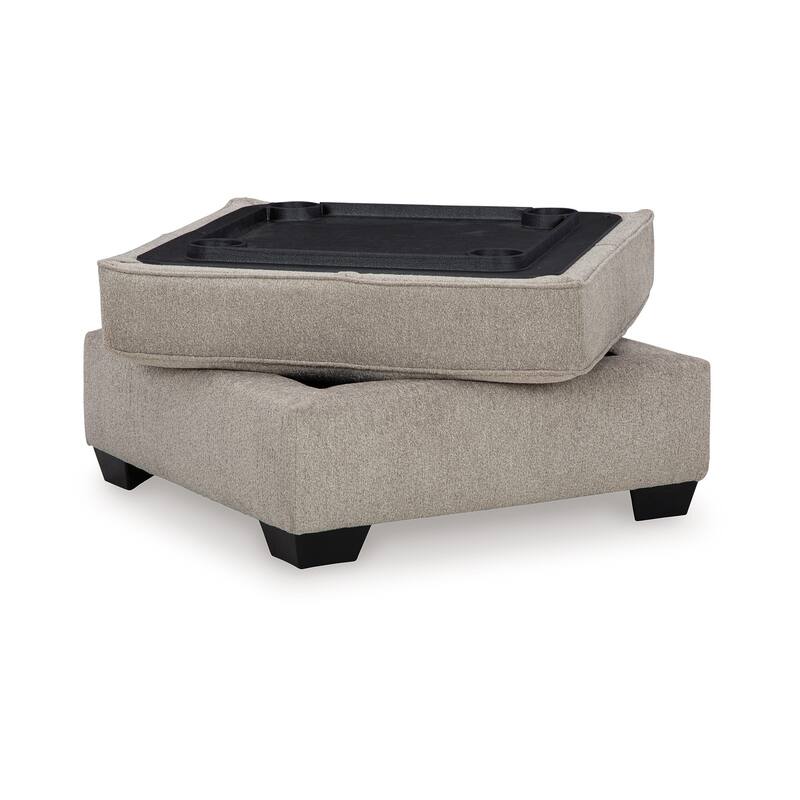 Reah Storage Ottoman, Foam Cushioned Umber Brown Polyester, 38 Inch