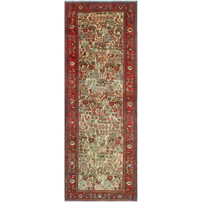 Noori Rug Fine Vintage Distressed Brandyn Ivory/Rust Runner - 3'3" x 9'11"