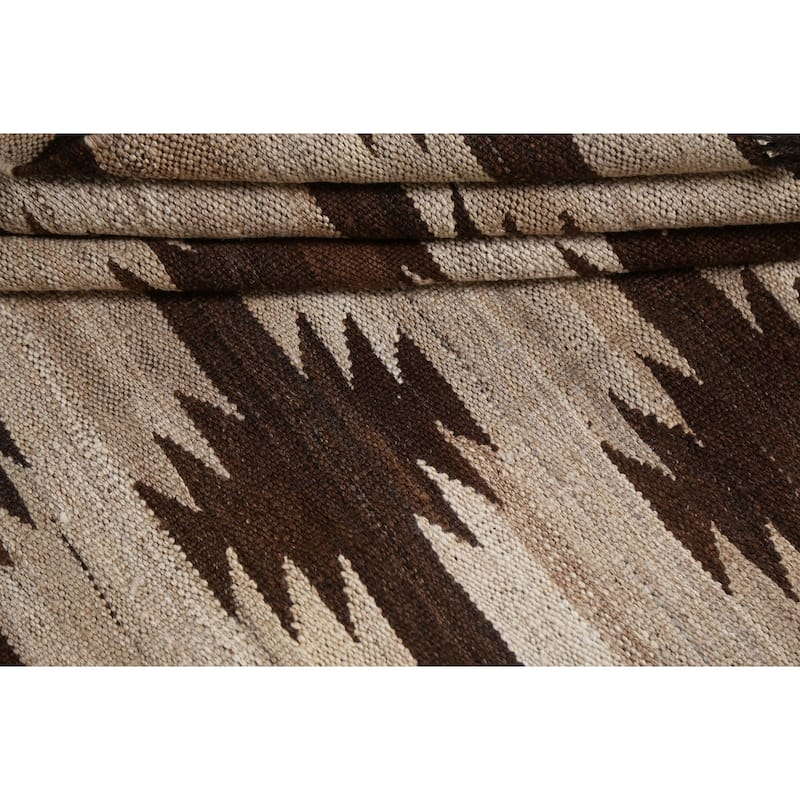 Natural Dye Tribal Kilim Contemporary Area Rug Flat-weave Wool Carpet - 4'9" x 6'7"