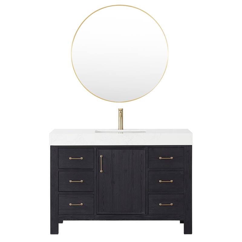 Leon 48 in. Single Bathroom Vanity with Composite Stone Top