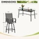 preview thumbnail 35 of 67, 7-Piece Patio Bar Stool Set Textilene Swivel Stools