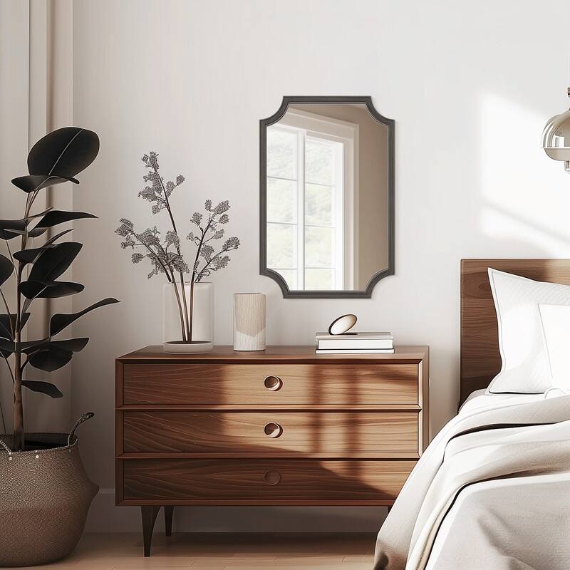 Full Scalloped Corners Arch Square Mirror