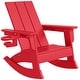 preview thumbnail 59 of 68, Shoreside Kids Outdoor Poly Adirondack Rocking Chair with Cup Holder (Set of 2)